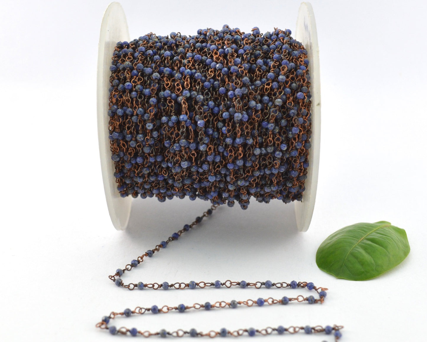 Lapis Rosary Chain - 925 Silver, 2mm