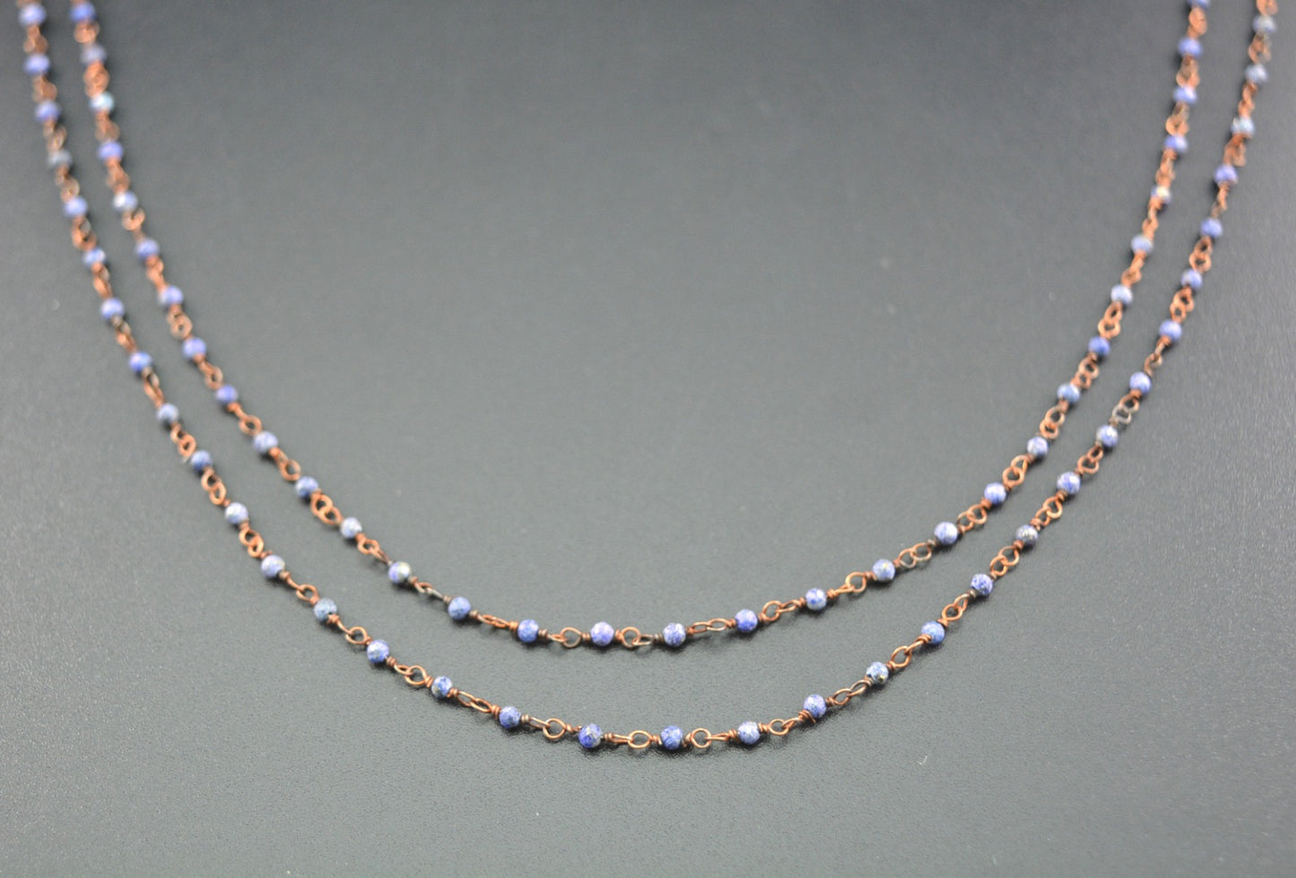 Lapis Rosary Chain - 925 Silver, 2mm