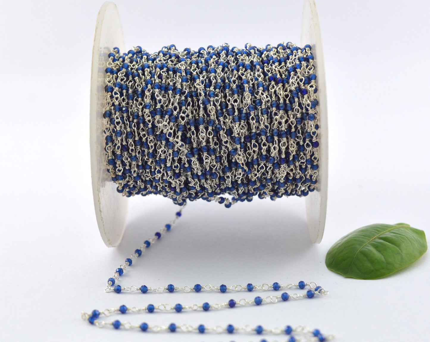 925 Silver Gold Rosary Chain with Onyx - 2mm #2