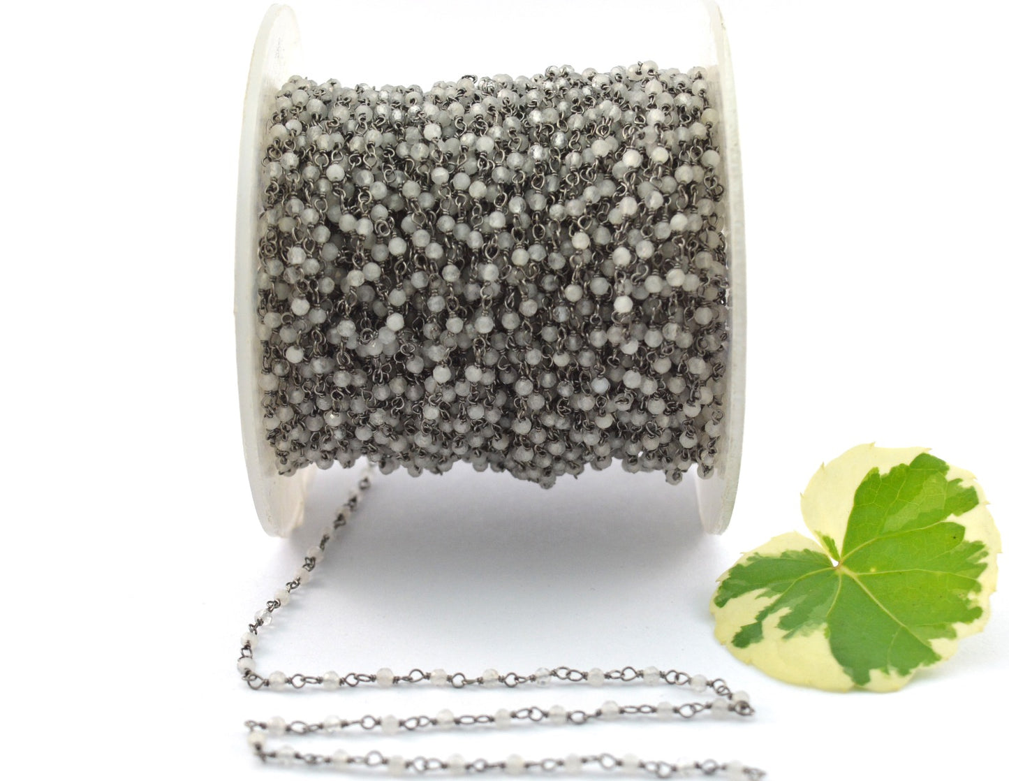 925 Silver Rosary Chain with Stone - 2mm