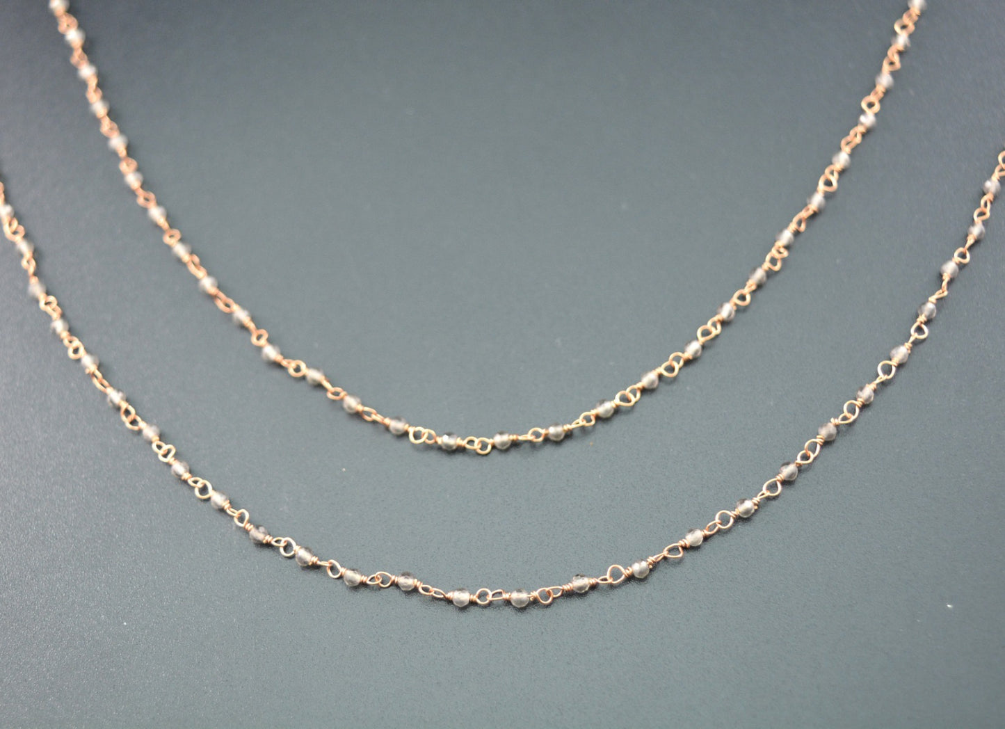 925 Silver Rosary Chain with Moonstone - 2mm