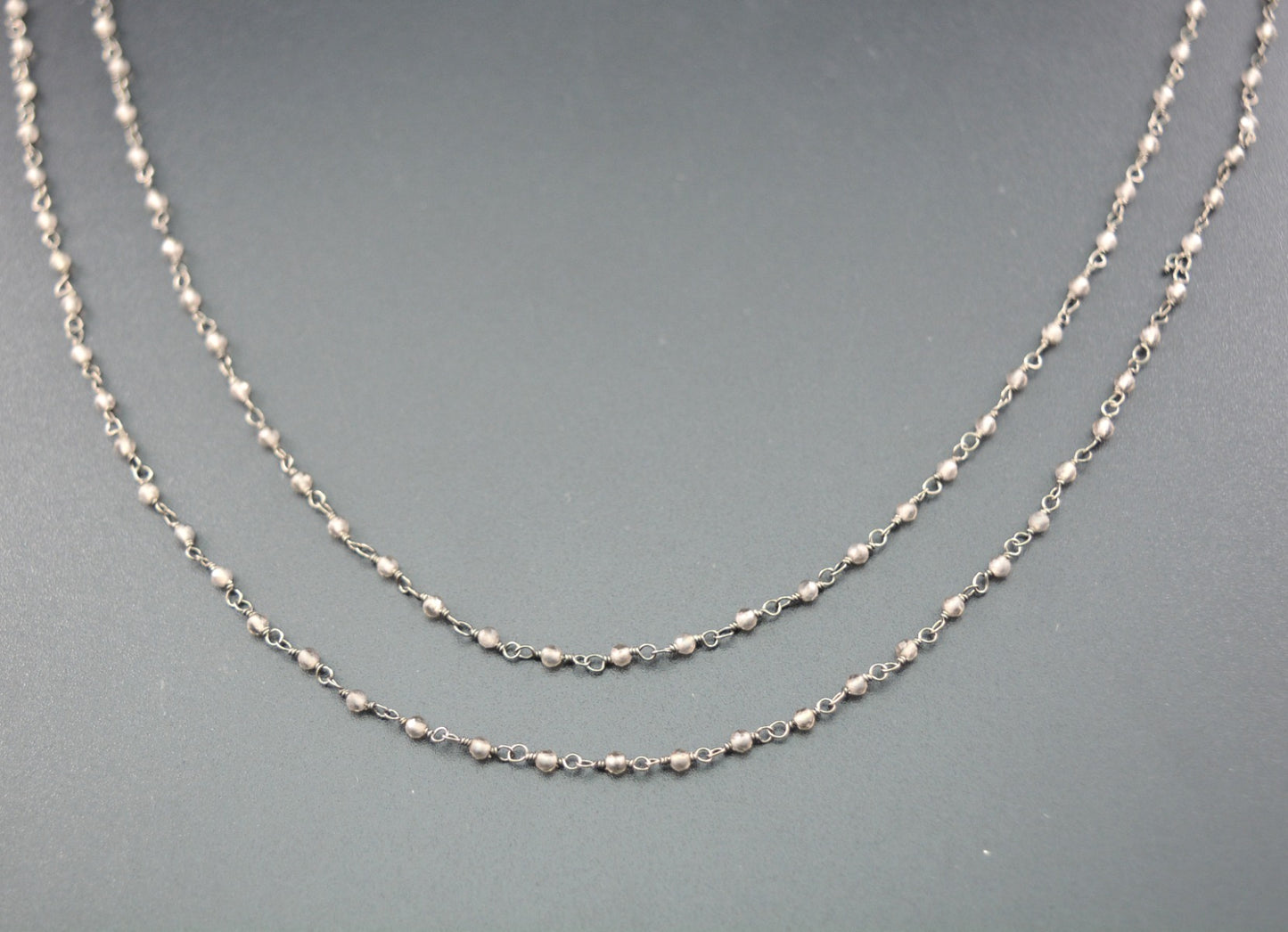 925 Silver Rosary Chain with Moonstone - 2mm