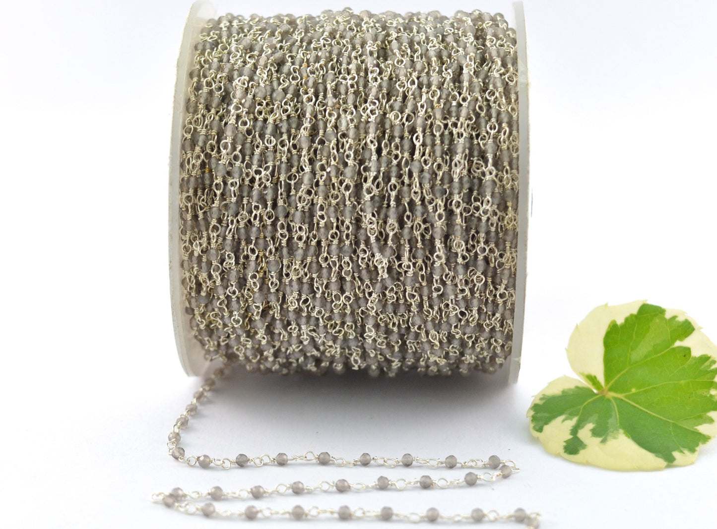 925 Silver Rosary Chain with Moonstone - 2mm