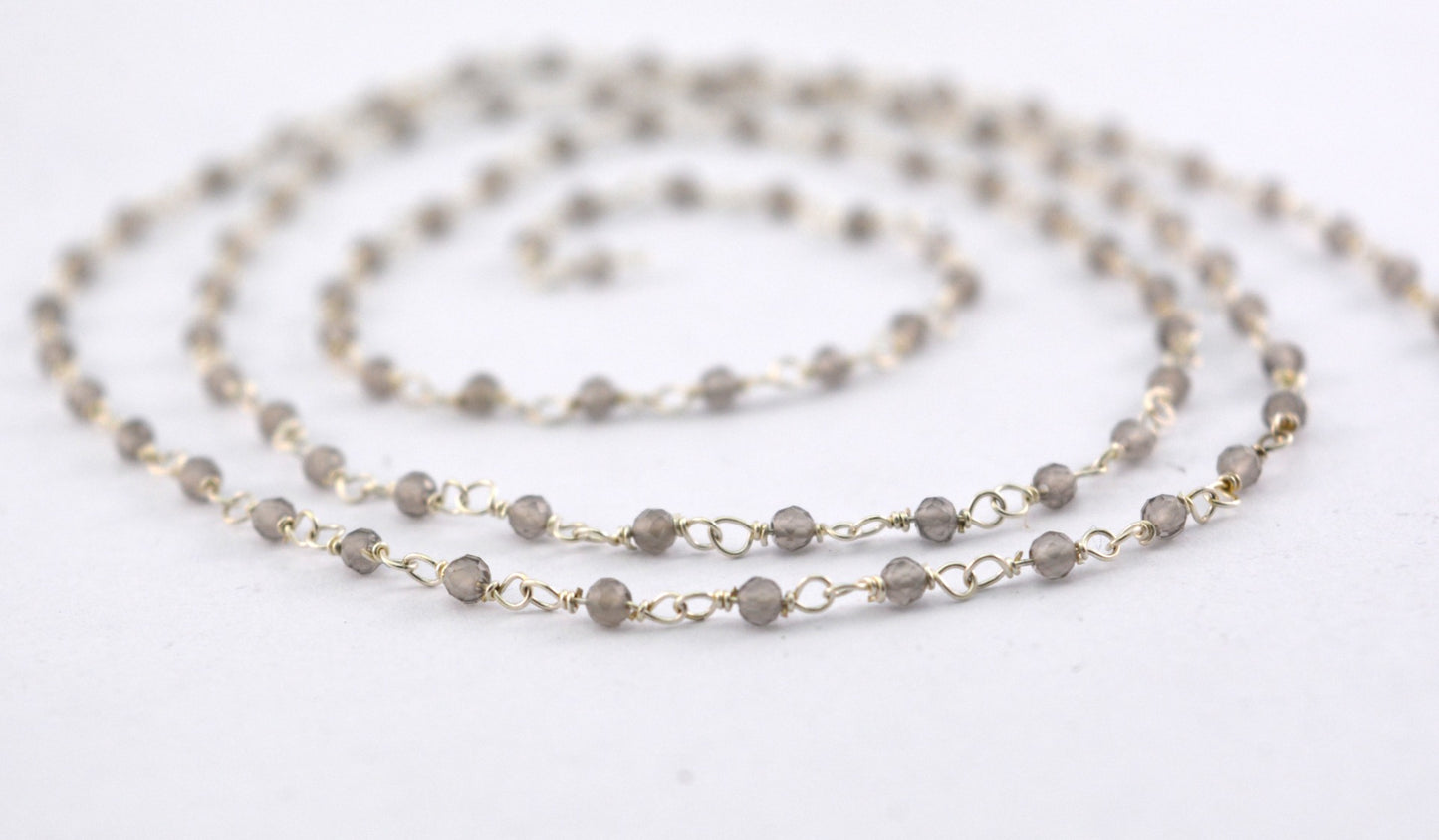 925 Silver Rosary Chain with Moonstone - 2mm