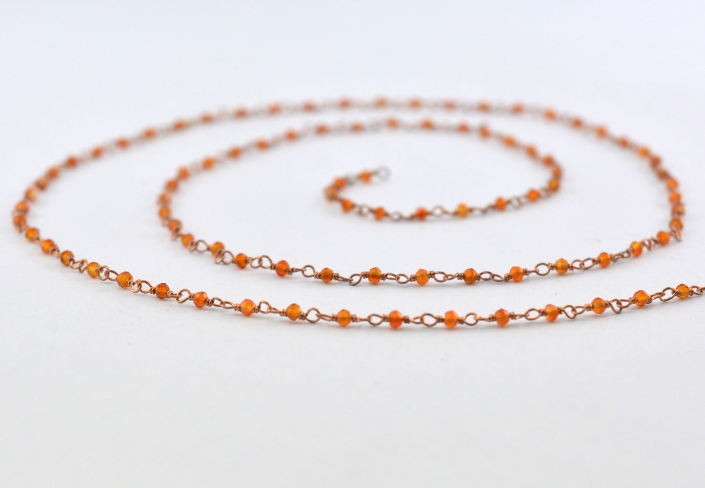 Vintage 925 Silver Gold Rosary Chain - Stone 2mm