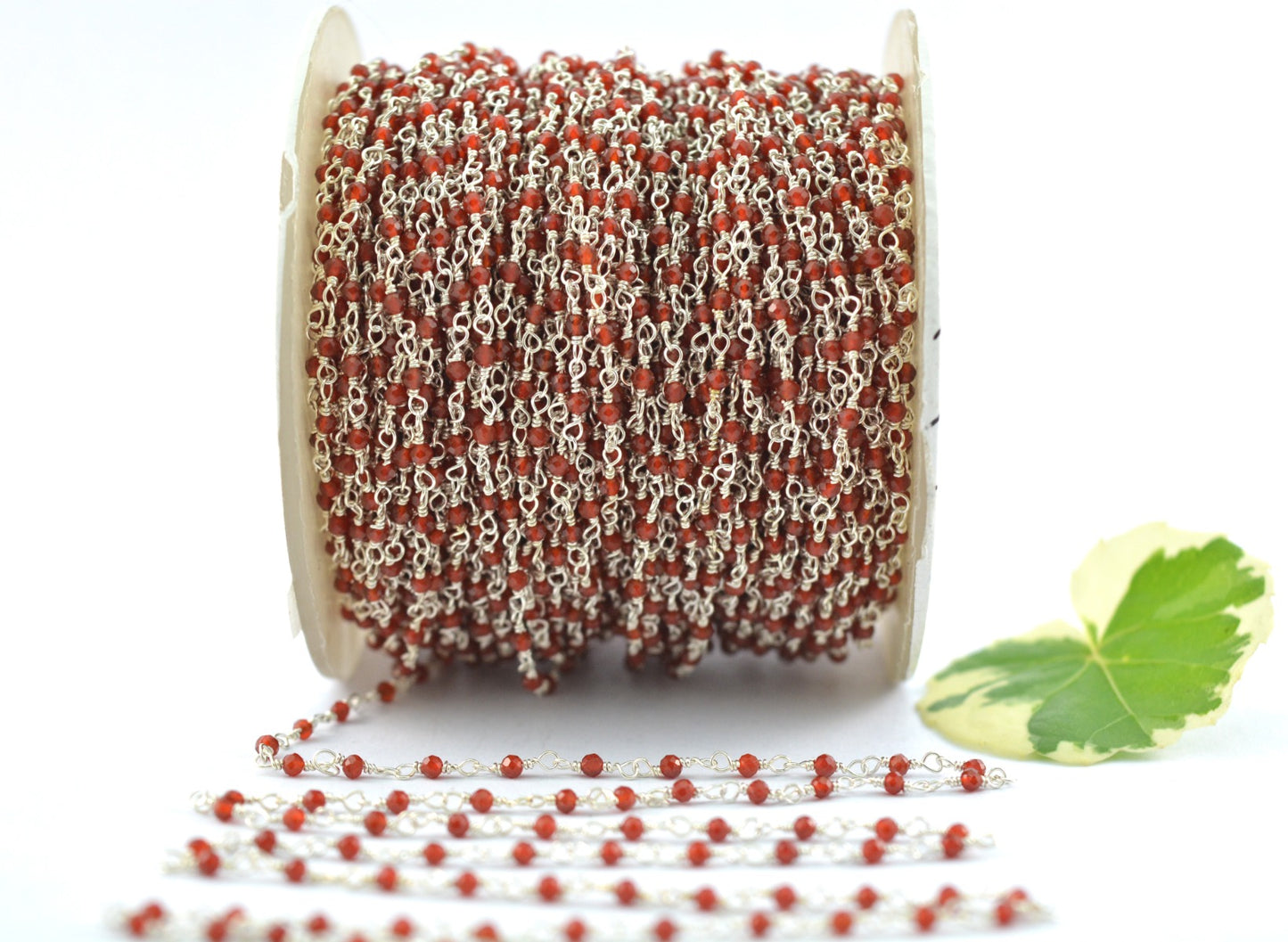 Vintage 925 Silver Gold Rosary Chain - Stone 2mm