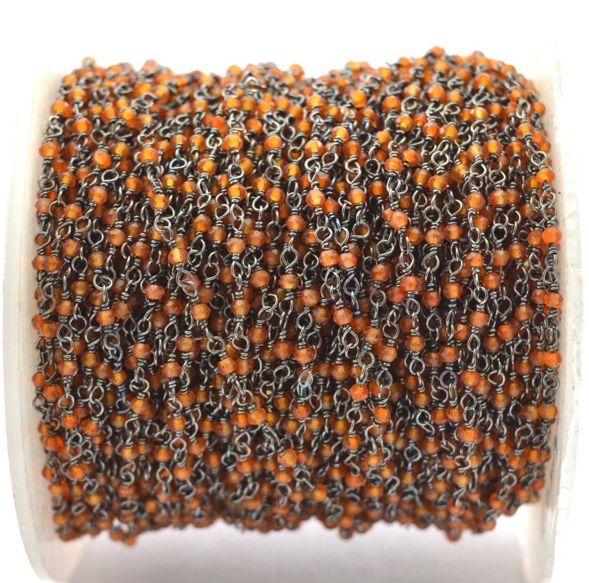 Vintage 925 Silver Gold Rosary Chain - Stone 2mm