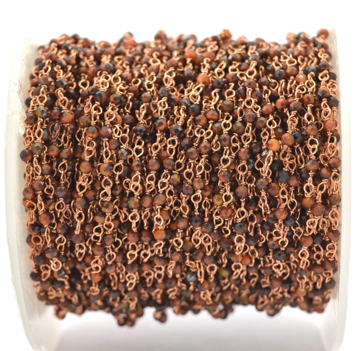 925 Silver Gold Rosary Chain with Stone - 2mm