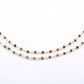 925 Silver Gold Rosary Chain with Stone - 2mm