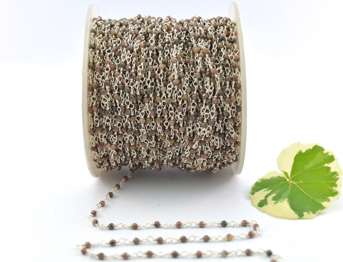 Charming 925 Silver Gold Rosary Chain - Jade 2mm