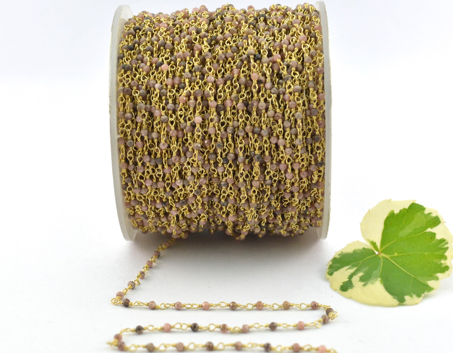 Charming 925 Silver Gold Rosary Chain - Jade 2mm