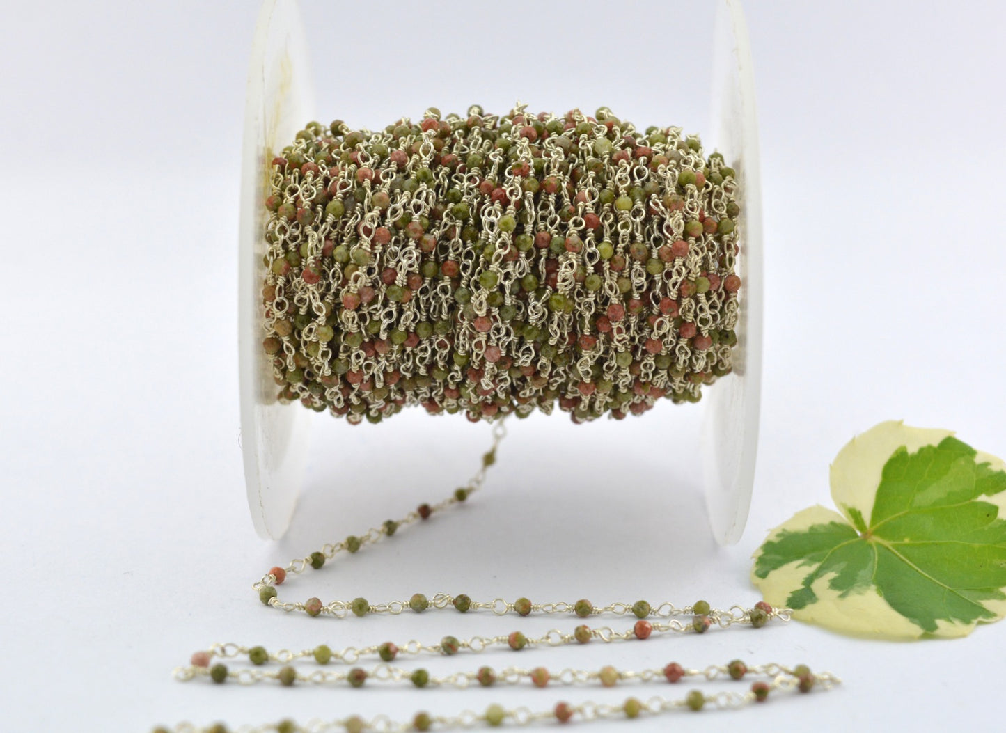 Stunning Rosary Chain - Stone 925 Silver Gold 2mm