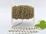 Unakite Rosary Chain, 925 Sterling Silver, 2mm Faceted