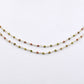 Stunning Rosary Chain - Stone 925 Silver Gold 2mm