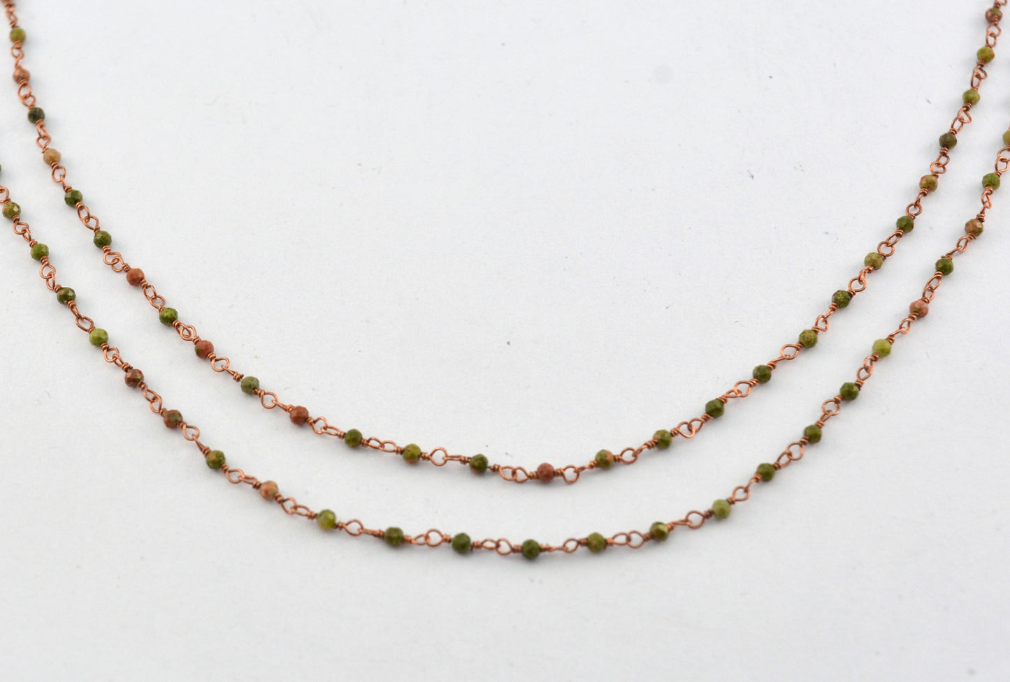 Stunning Rosary Chain - Stone 925 Silver Gold 2mm