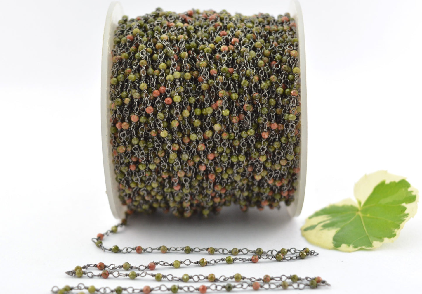 Stunning Rosary Chain - Stone 925 Silver Gold 2mm