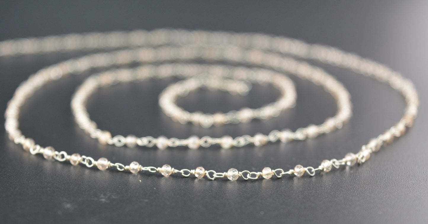 Quartz Rosary Chain - 925 Silver Gold,