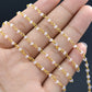 Charming Rosary Chain - Chalcedony 925 Silver Gold 2mm