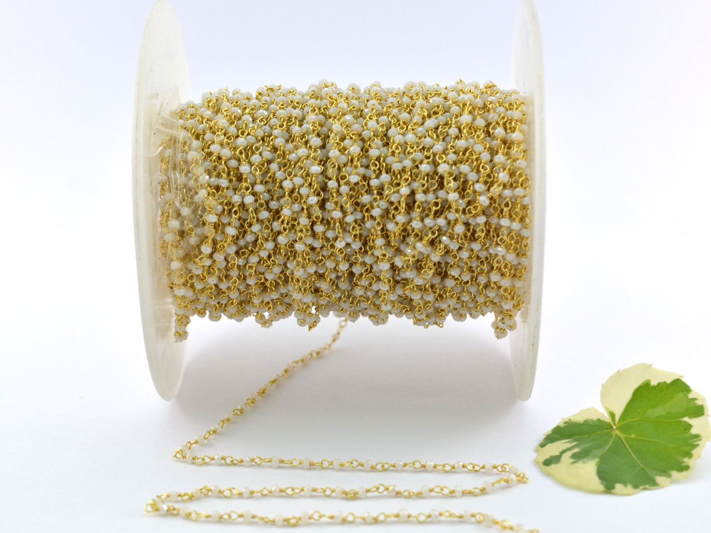 Beautiful Chalcedony Rosary Chain in 925 Silver - 2mm