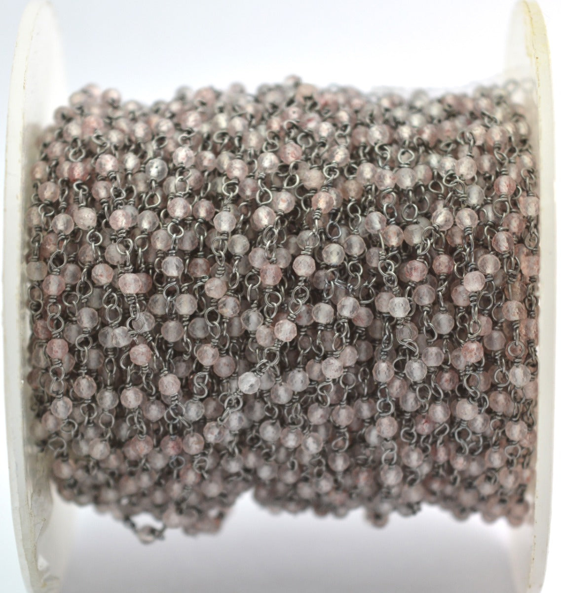 Stylish Rosary Chain - Quartz 925 Silver Gold 2mm