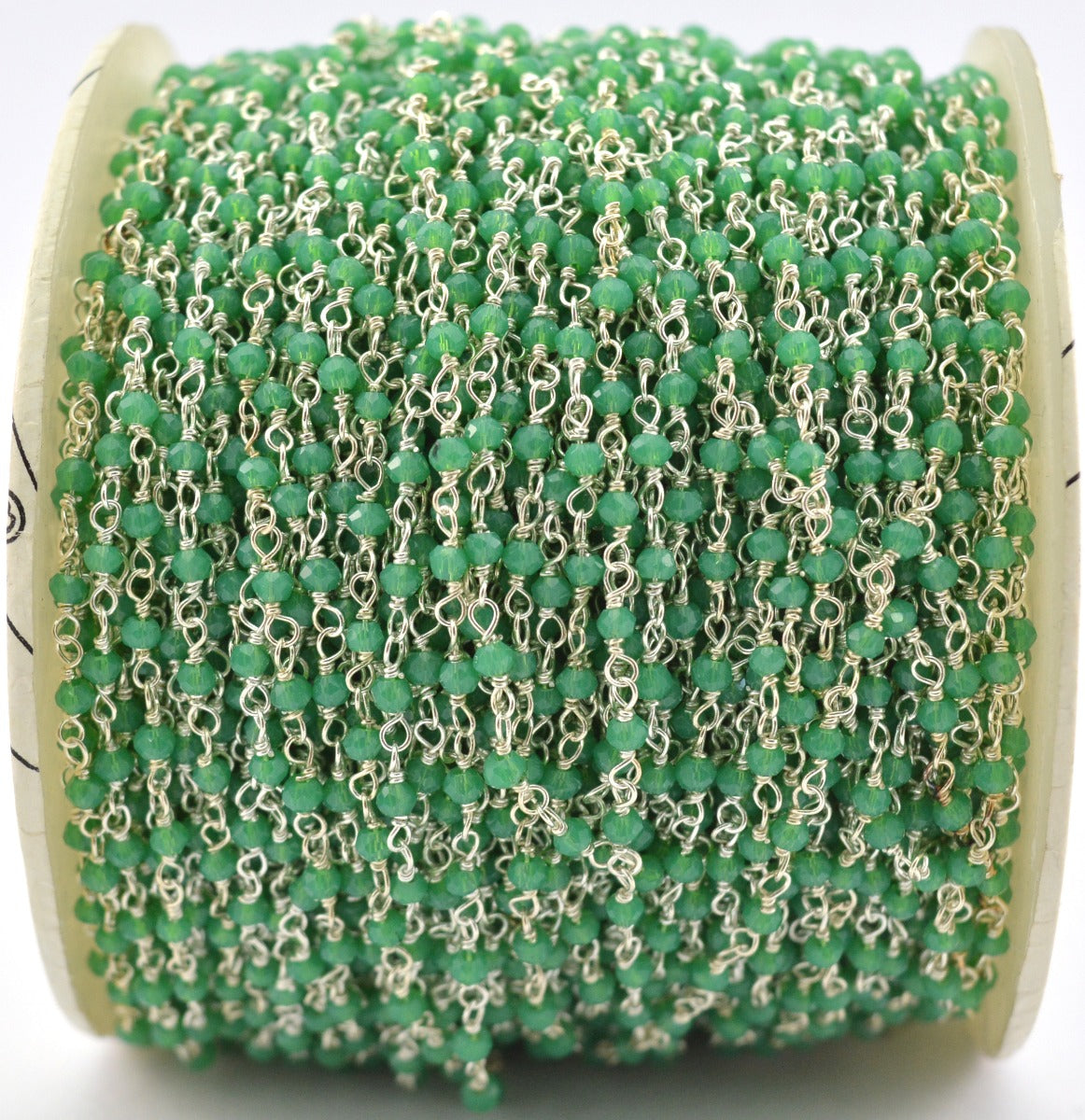 925 Gold Silver Rosary Chain with Chalcedony - 2mm