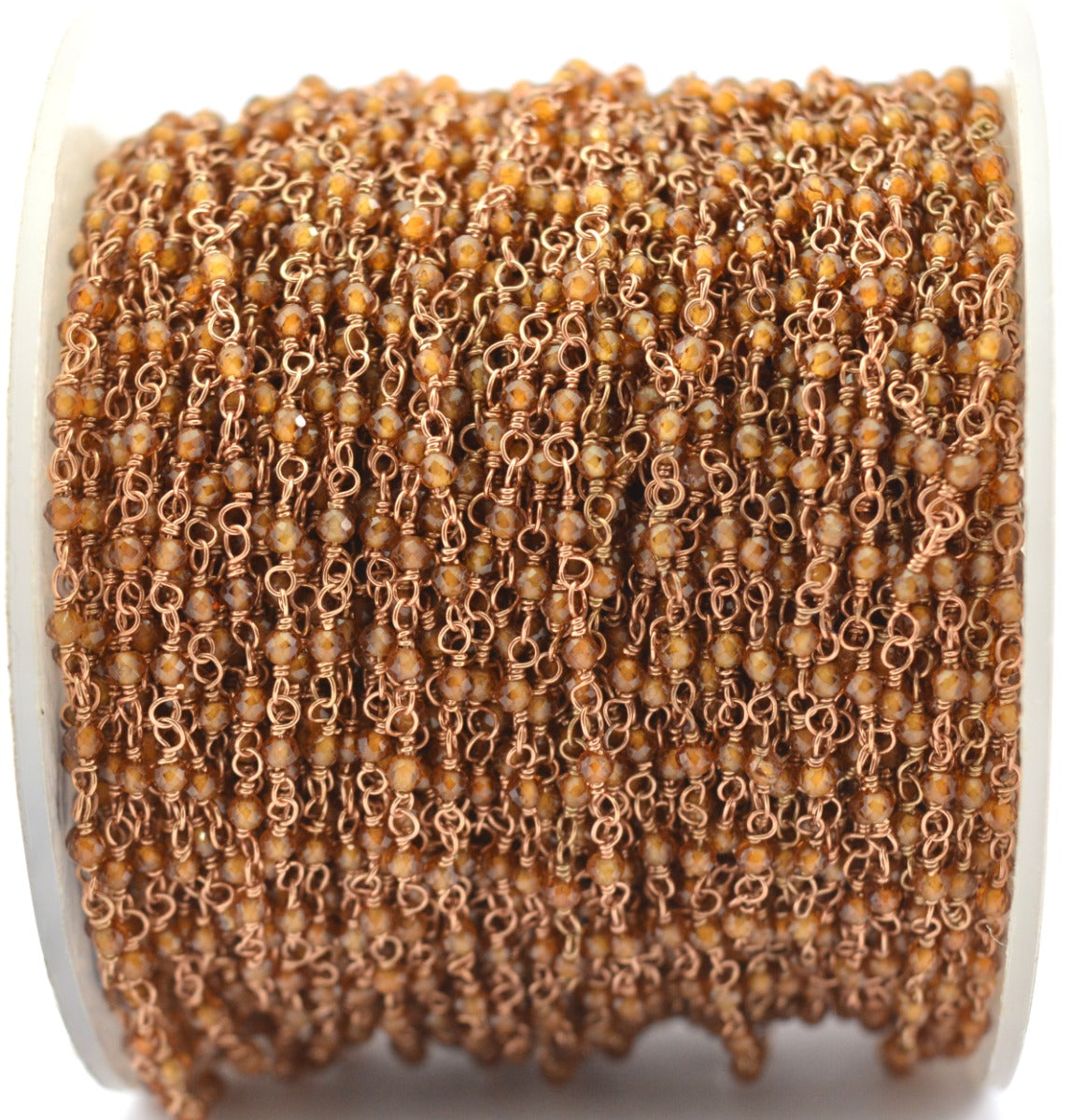 Stone Rosary Chain - 925 Silver Gold, 2mm