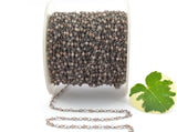 925 Silver Gold Rosary Chain with Moonstone - 2mm