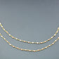 925 Silver Gold Rosary Chain with Moonstone - 2mm