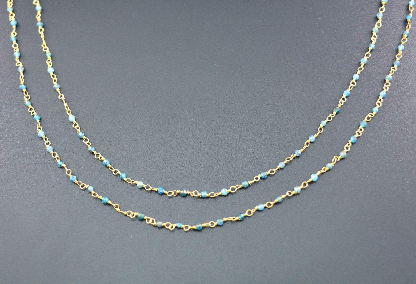 Beautiful Stone Rosary Chain in 925 Silver - 2mm