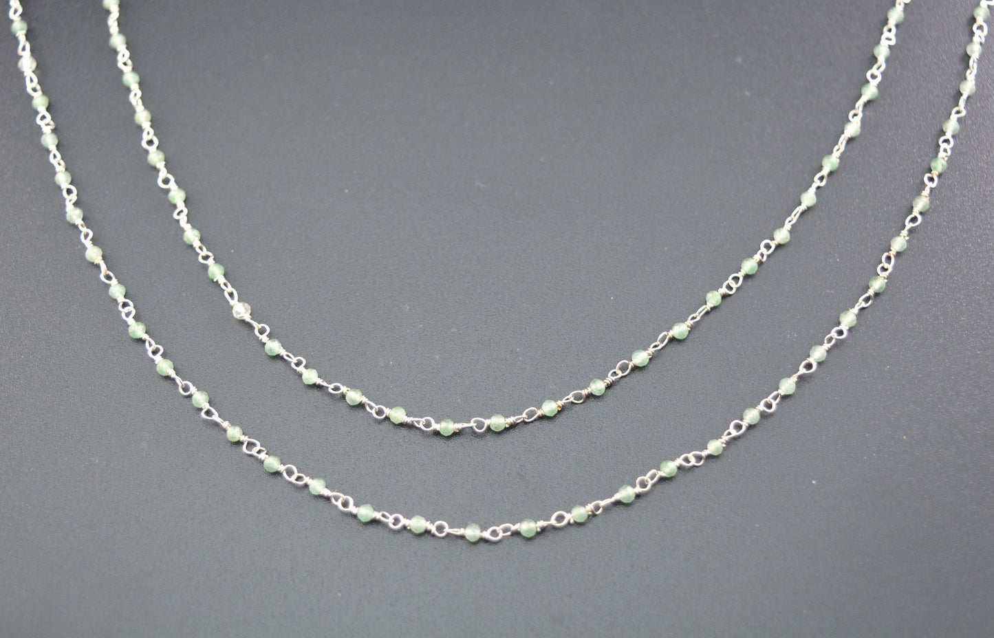 Stylish 925 Silver Rosary Chain - Jade 2mm