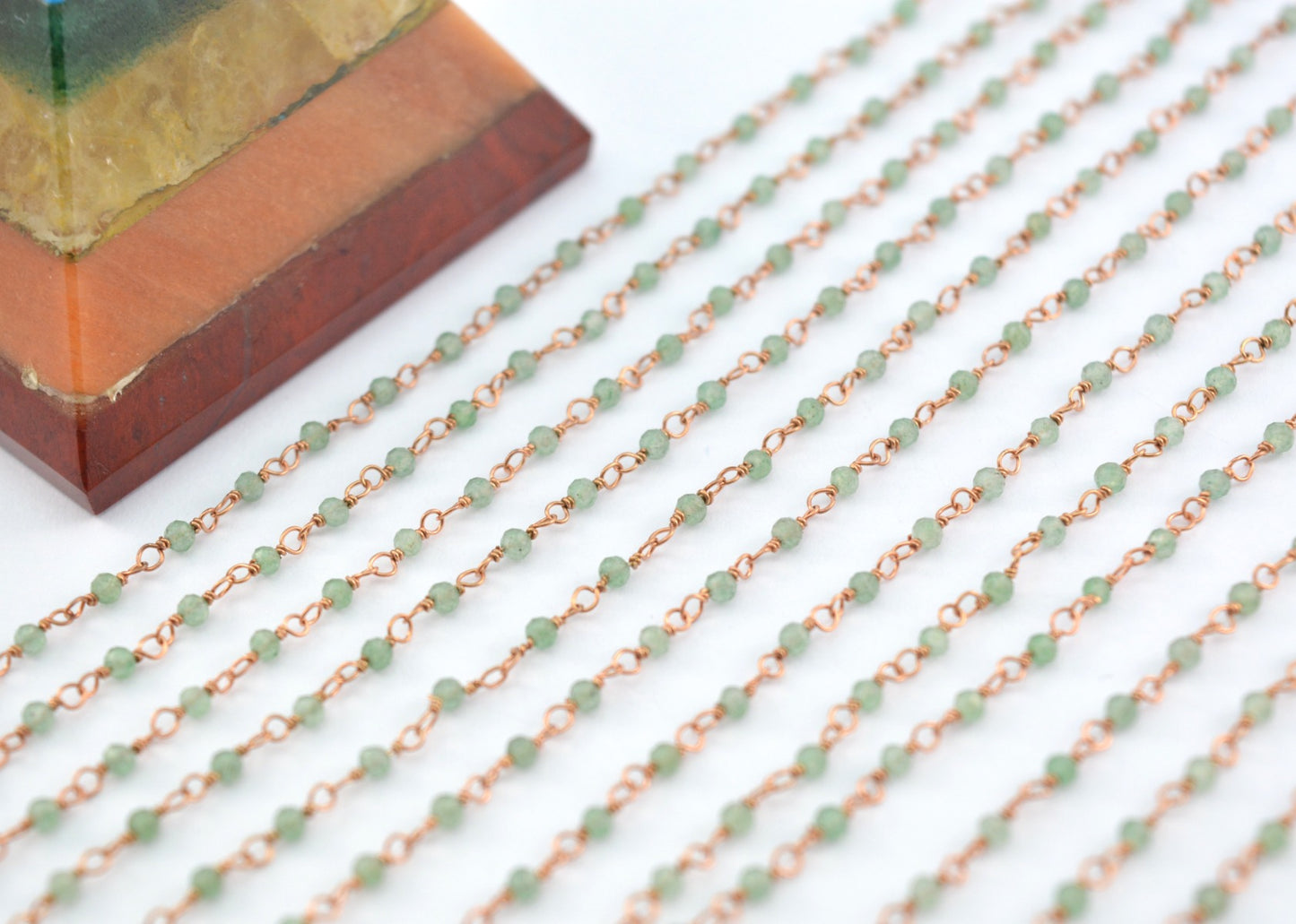 Stylish 925 Silver Rosary Chain - Jade 2mm