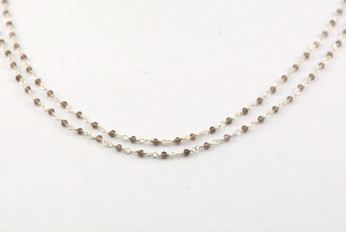 Quartz Rosary Chain - 925 Silver Gold, 2mm #2