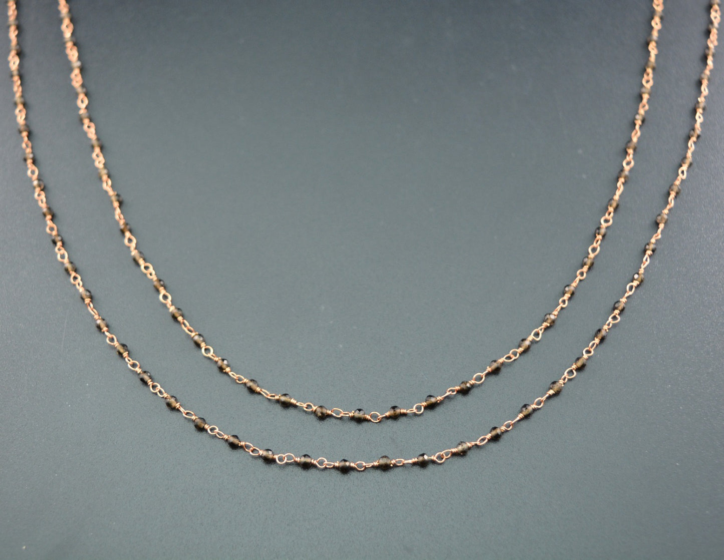 Quartz Rosary Chain - 925 Silver Gold, 2mm #2