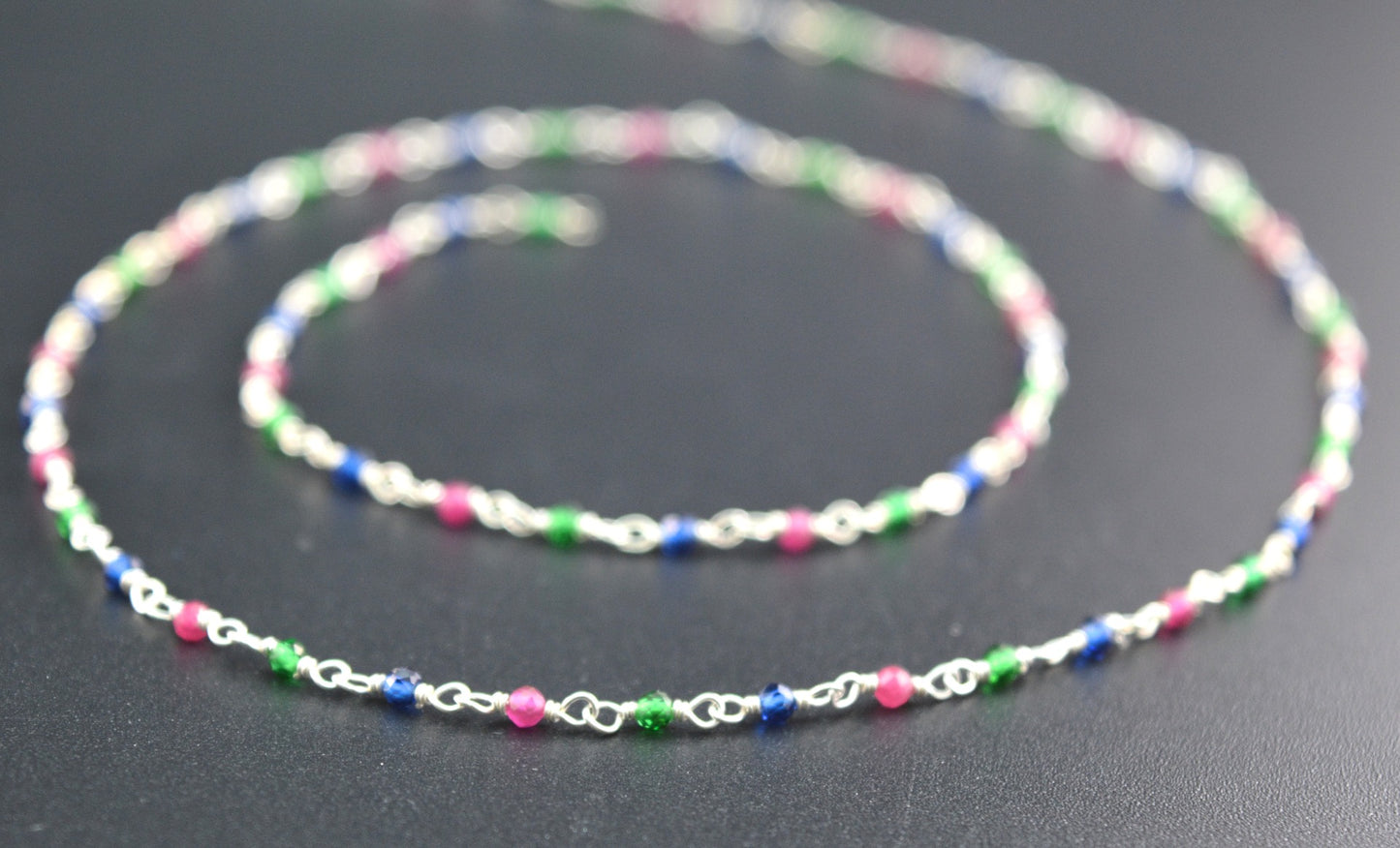 Unique 925 Gold Silver Rosary Chain - Onyx 2mm