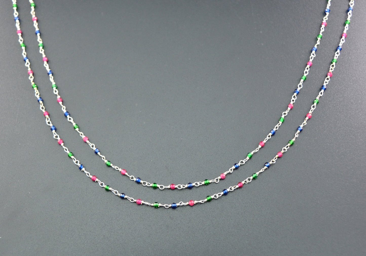 Unique 925 Gold Silver Rosary Chain - Onyx 2mm