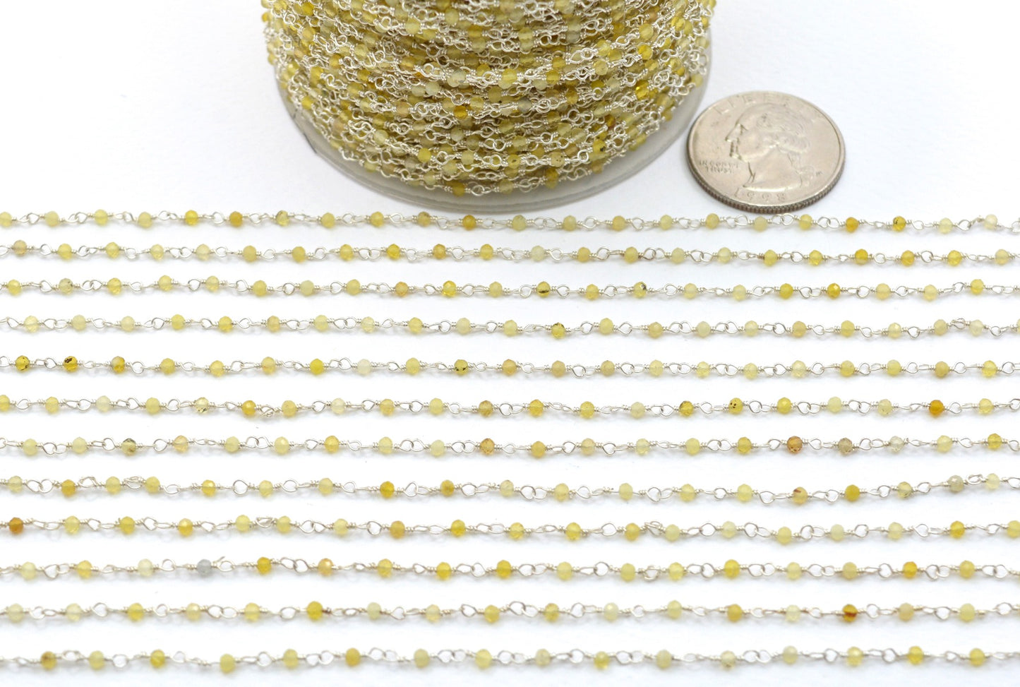 Unique 925 Silver Rosary Chain - Opal