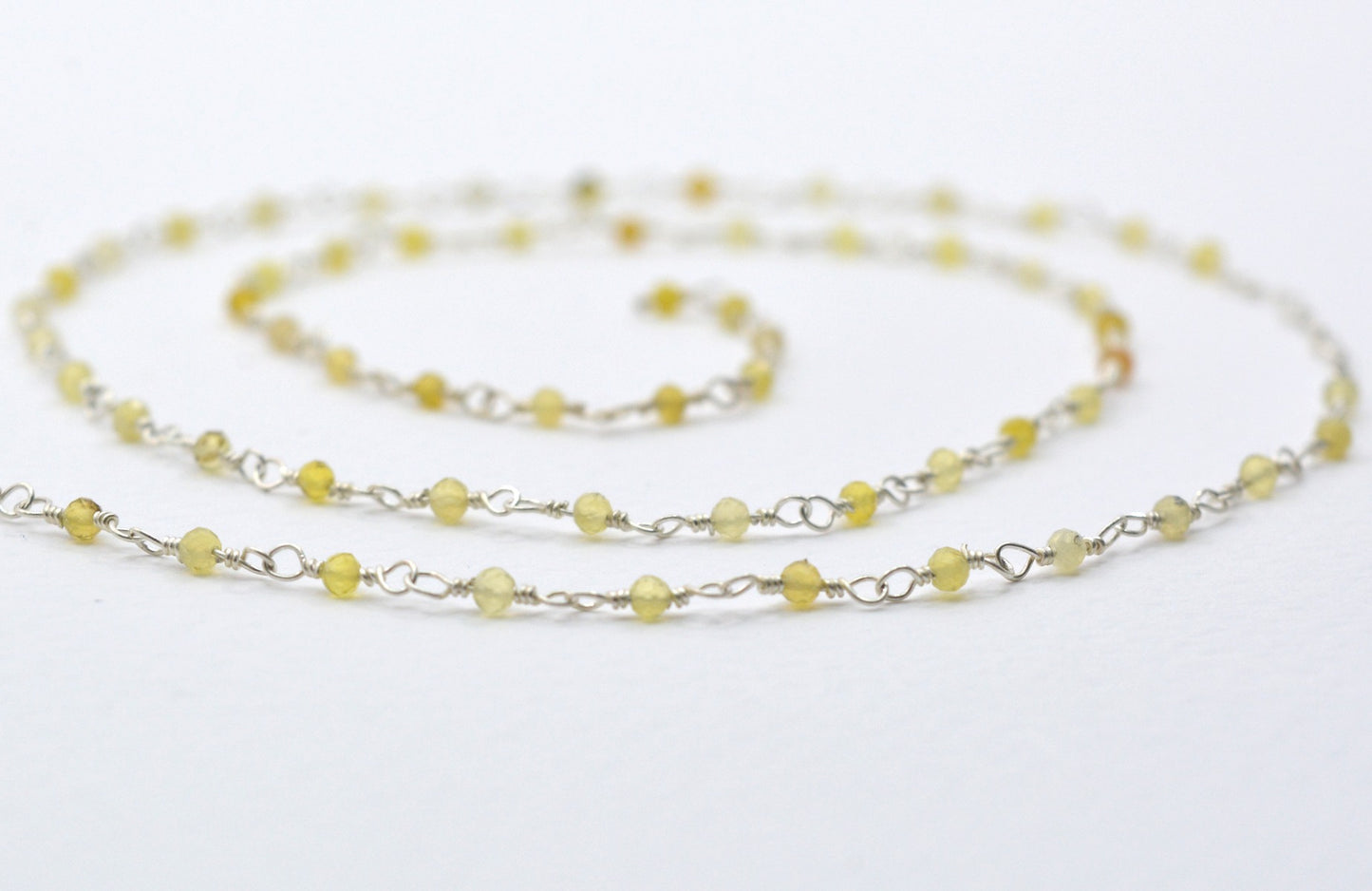 Unique 925 Silver Rosary Chain - Opal