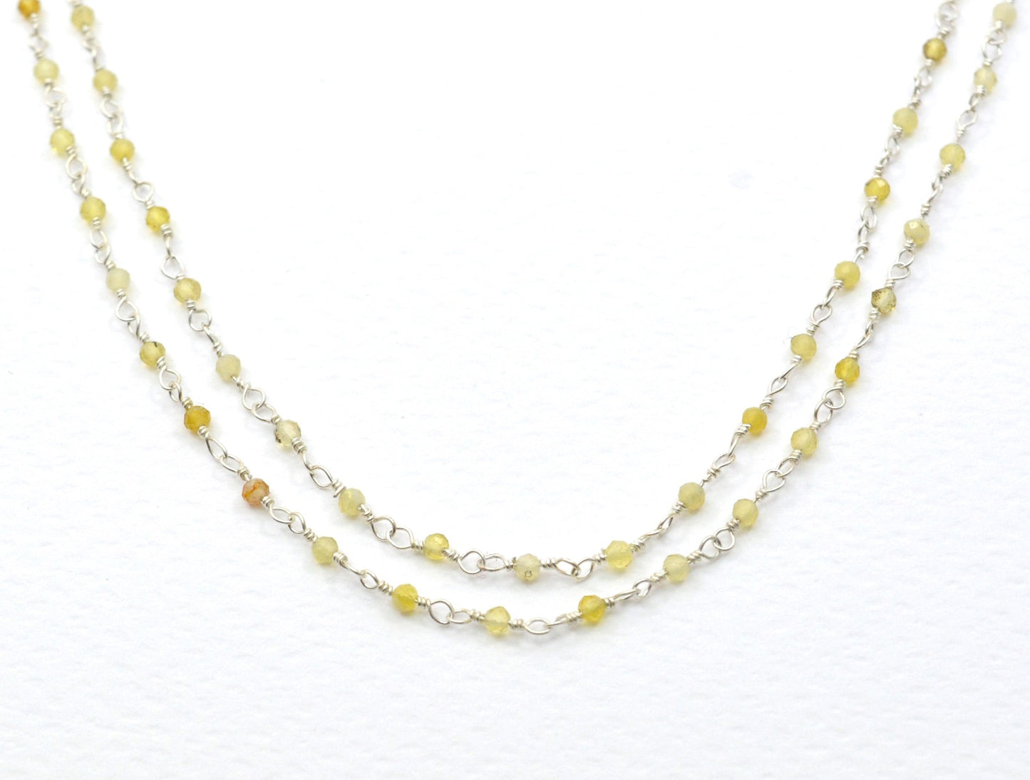 Unique 925 Silver Rosary Chain - Opal