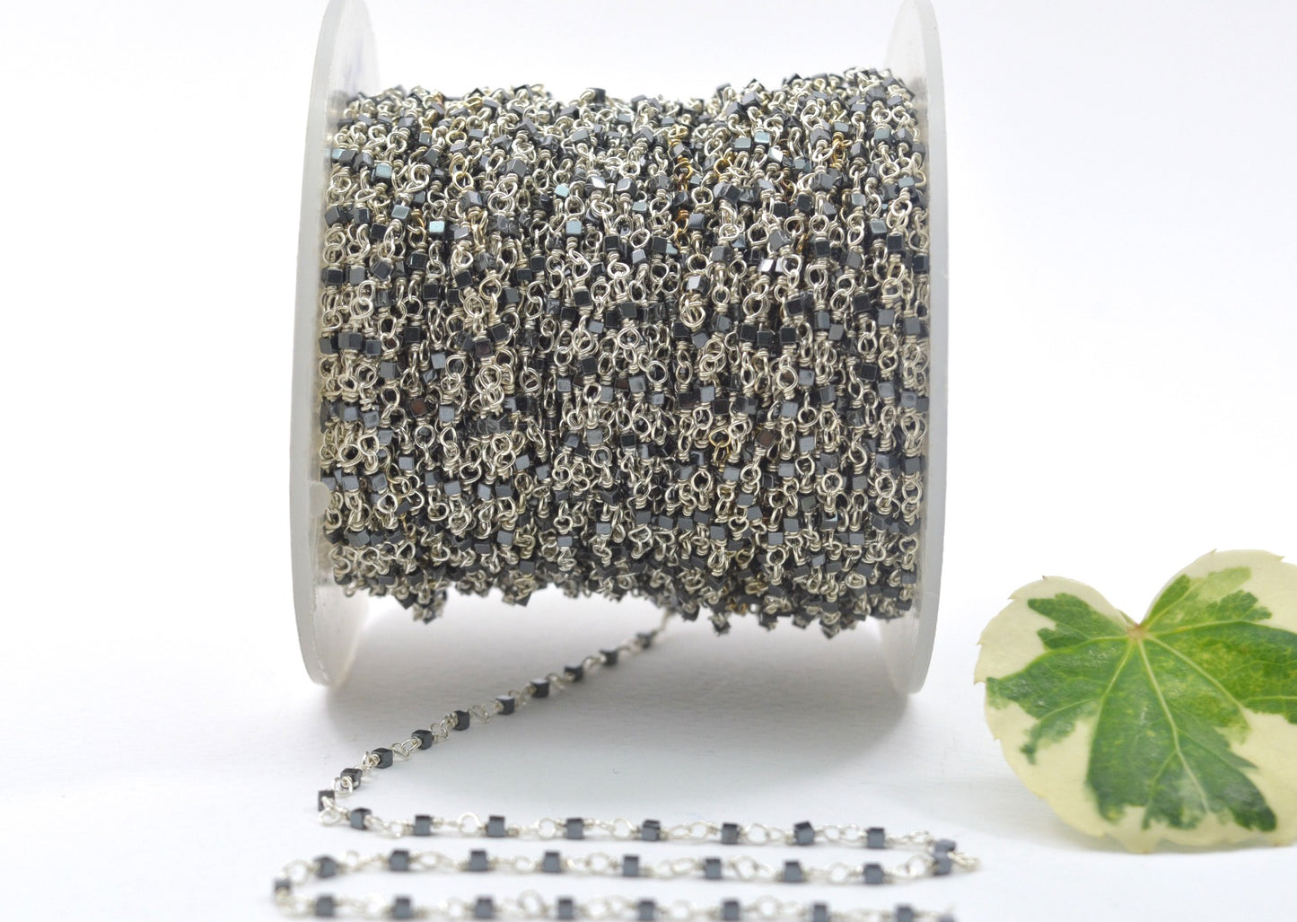 925 Silver Gold Rosary Chain with Hematite - 2mm #2