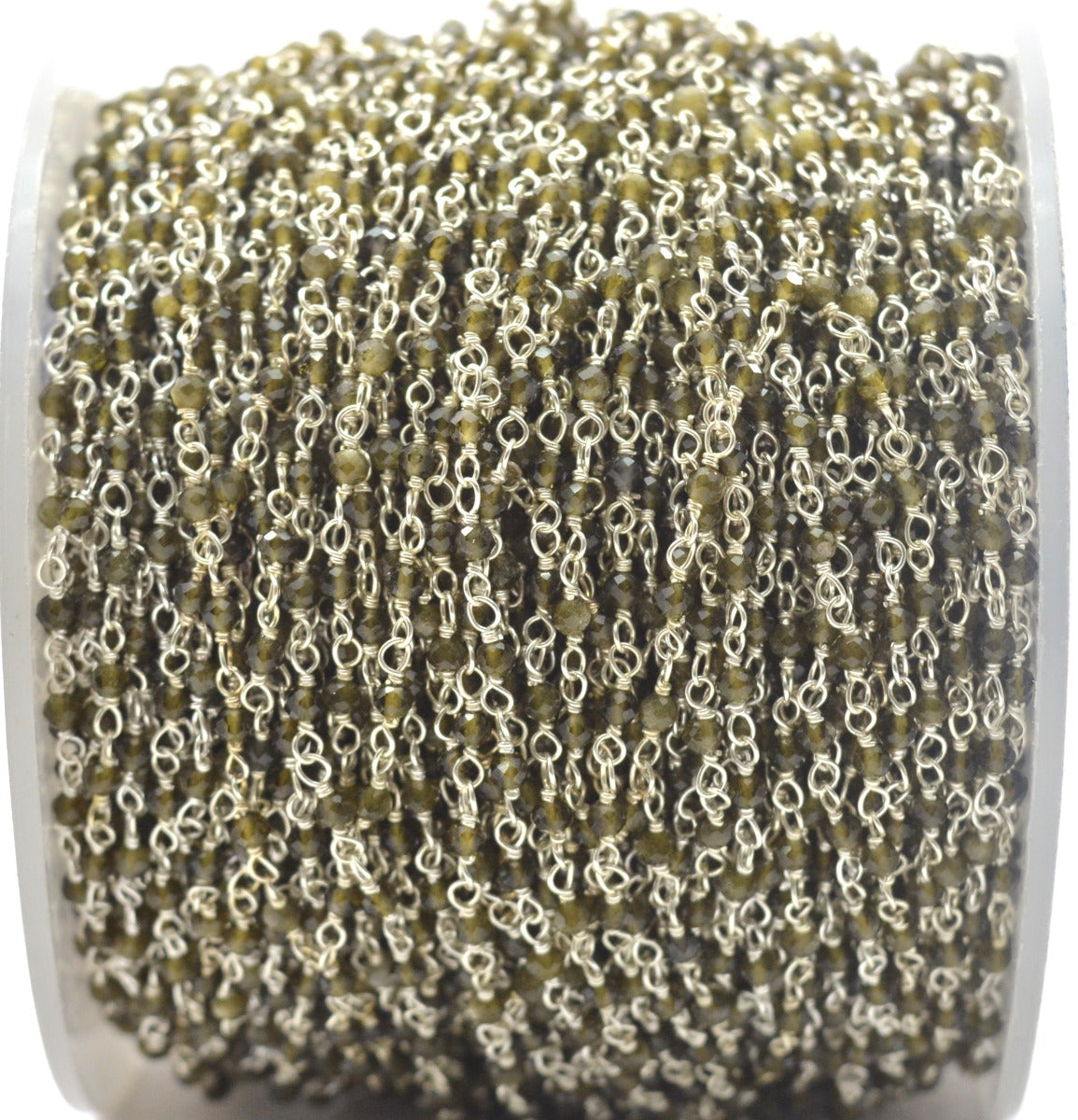 Charming Cat Eye Rosary Chain in 925 Silver - 2mm