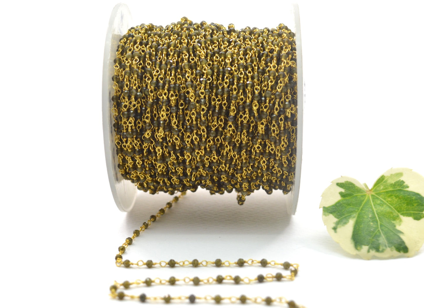 Charming Cat Eye Rosary Chain in 925 Silver - 2mm