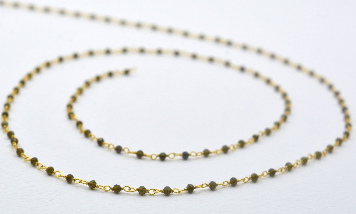 Charming Cat Eye Rosary Chain in 925 Silver - 2mm