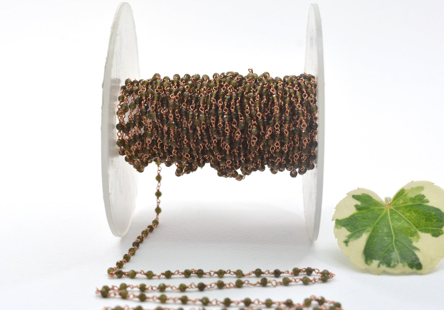 Charming Cat Eye Rosary Chain in 925 Silver - 2mm