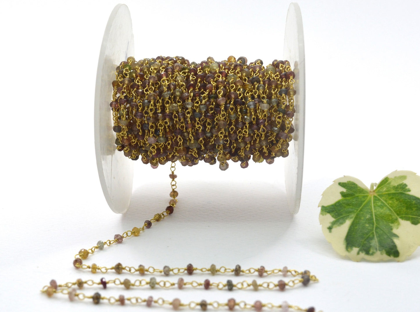 Vintage Rosary Chain - Sapphire 925 Silver Gold 2mm