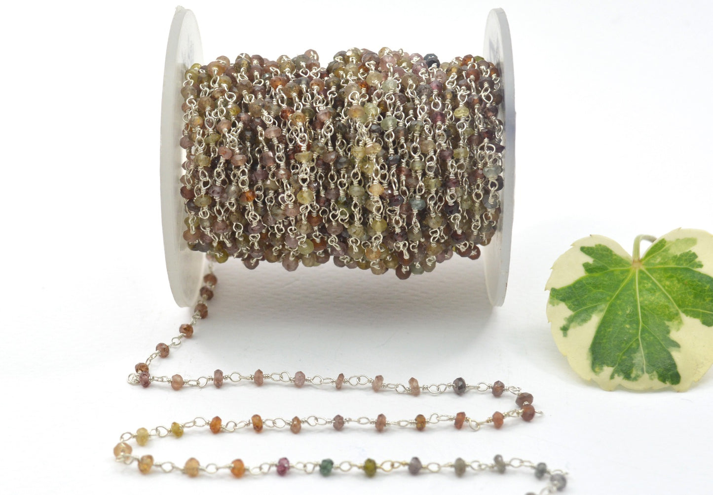 Vintage Rosary Chain - Sapphire 925 Silver Gold 2mm