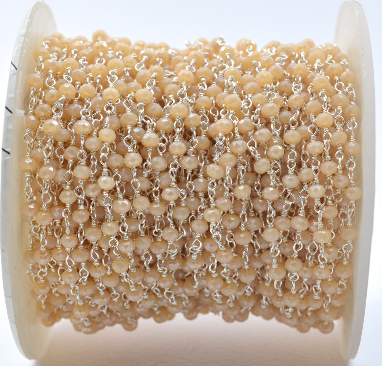 Chalcedony Rosary Chain - 925 Silver Gold, 2mm #3