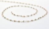 Green Coated Rosary Chain, 925 Sterling Silver, 2mm Faceted