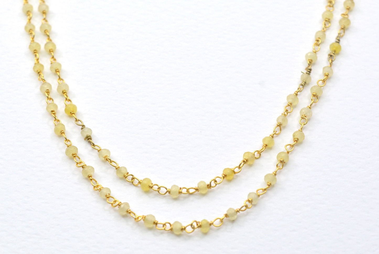 Stunning 925 Silver Gold Rosary Chain - Stone 2mm #2
