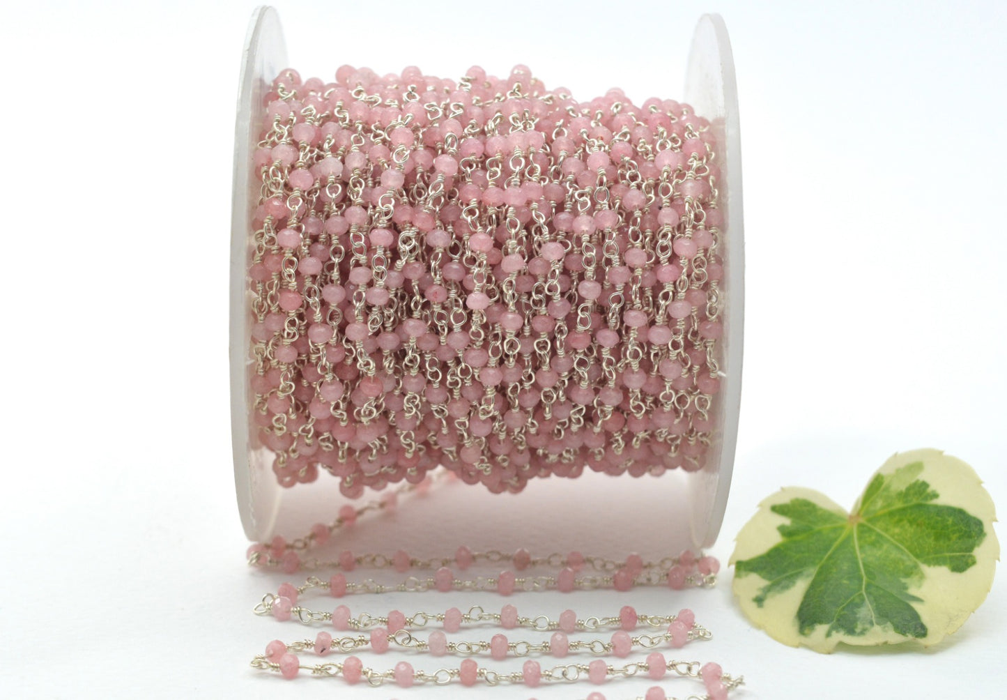 925 Gold Silver Rosary Chain with Opal - 2mm