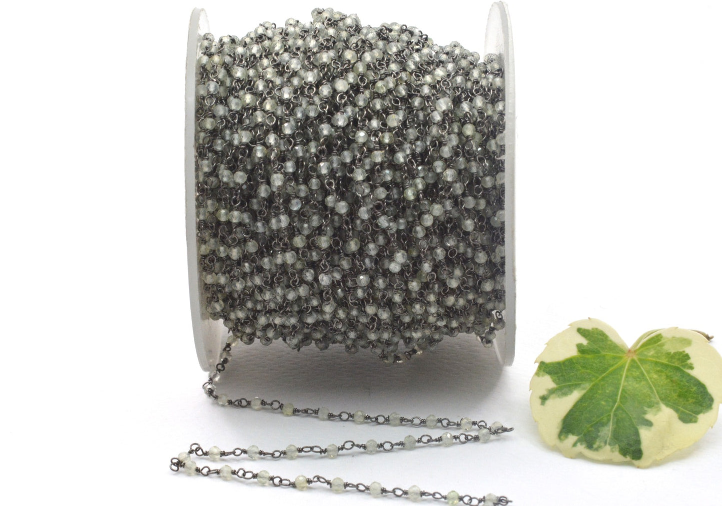 925 Gold Silver Rosary Chain with Jade - 2mm